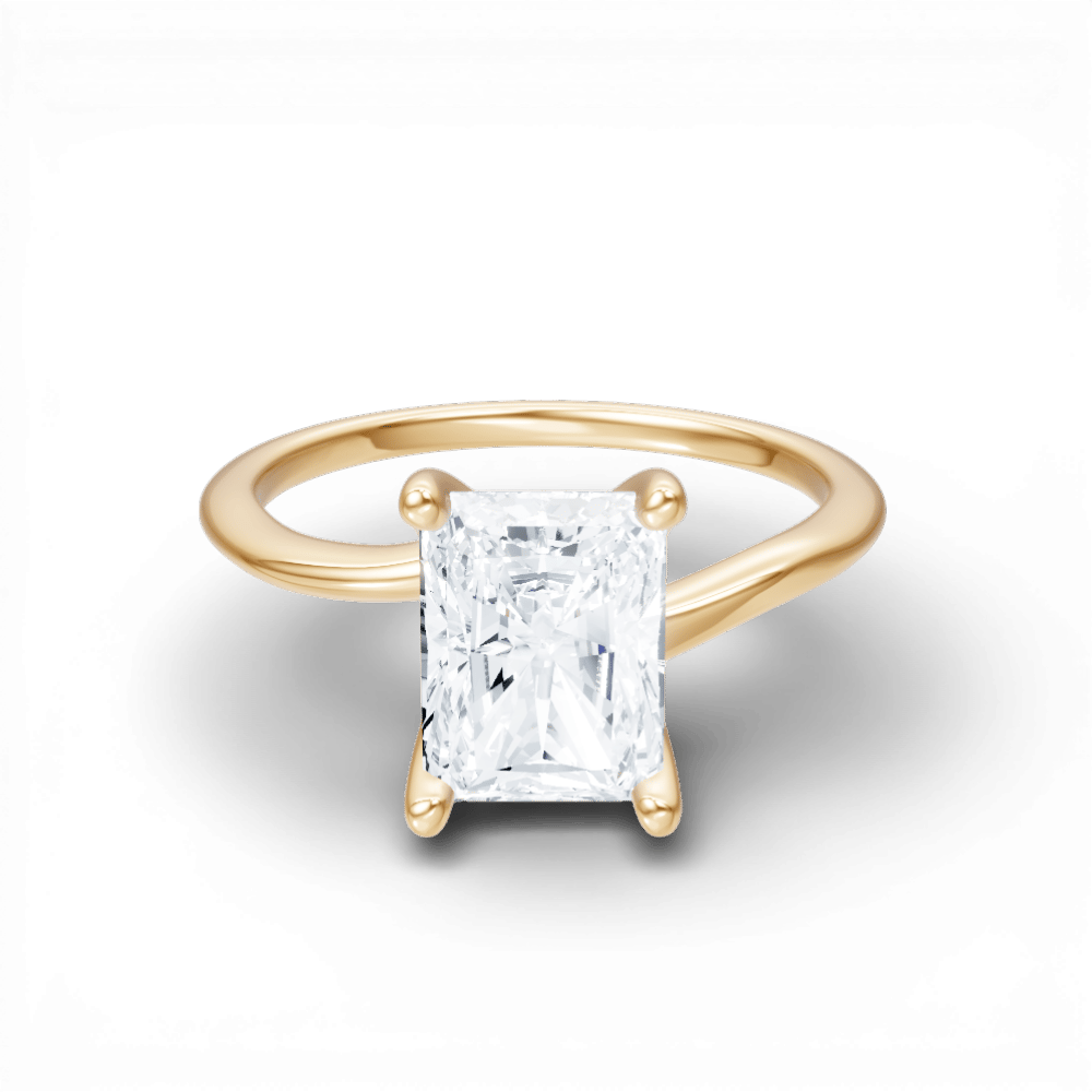 The Geneva Radiant Cut 18kt Yellow Gold Four-Prong Solitaire Engagement Ring