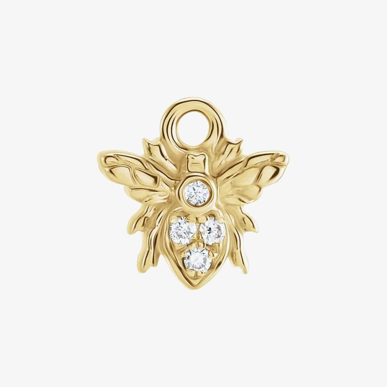 14kt Yellow Gold 0.02 CTW Natural Diamond Bee Charm