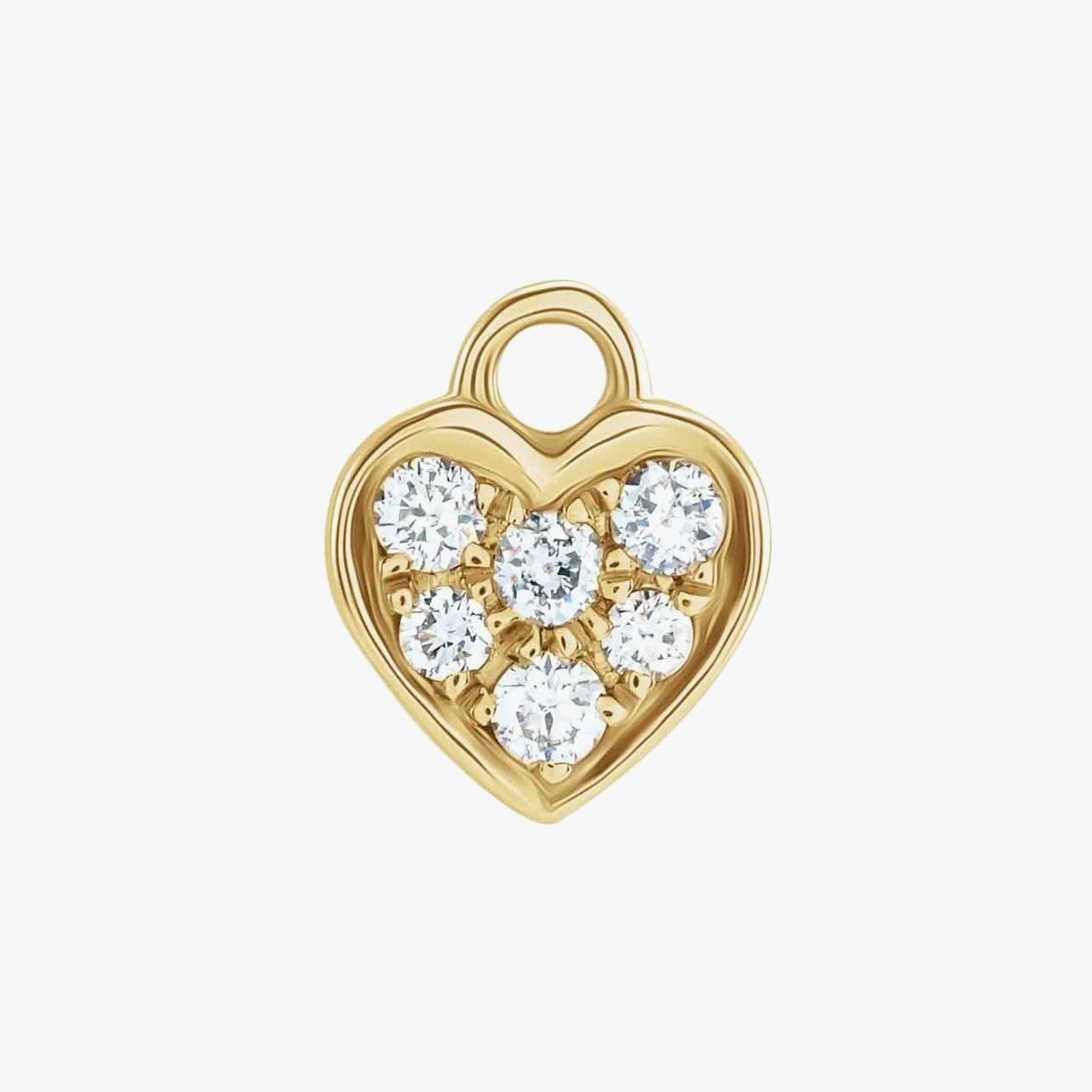 14kt Yellow Gold 0.06 CTW Diamond Heart Charm