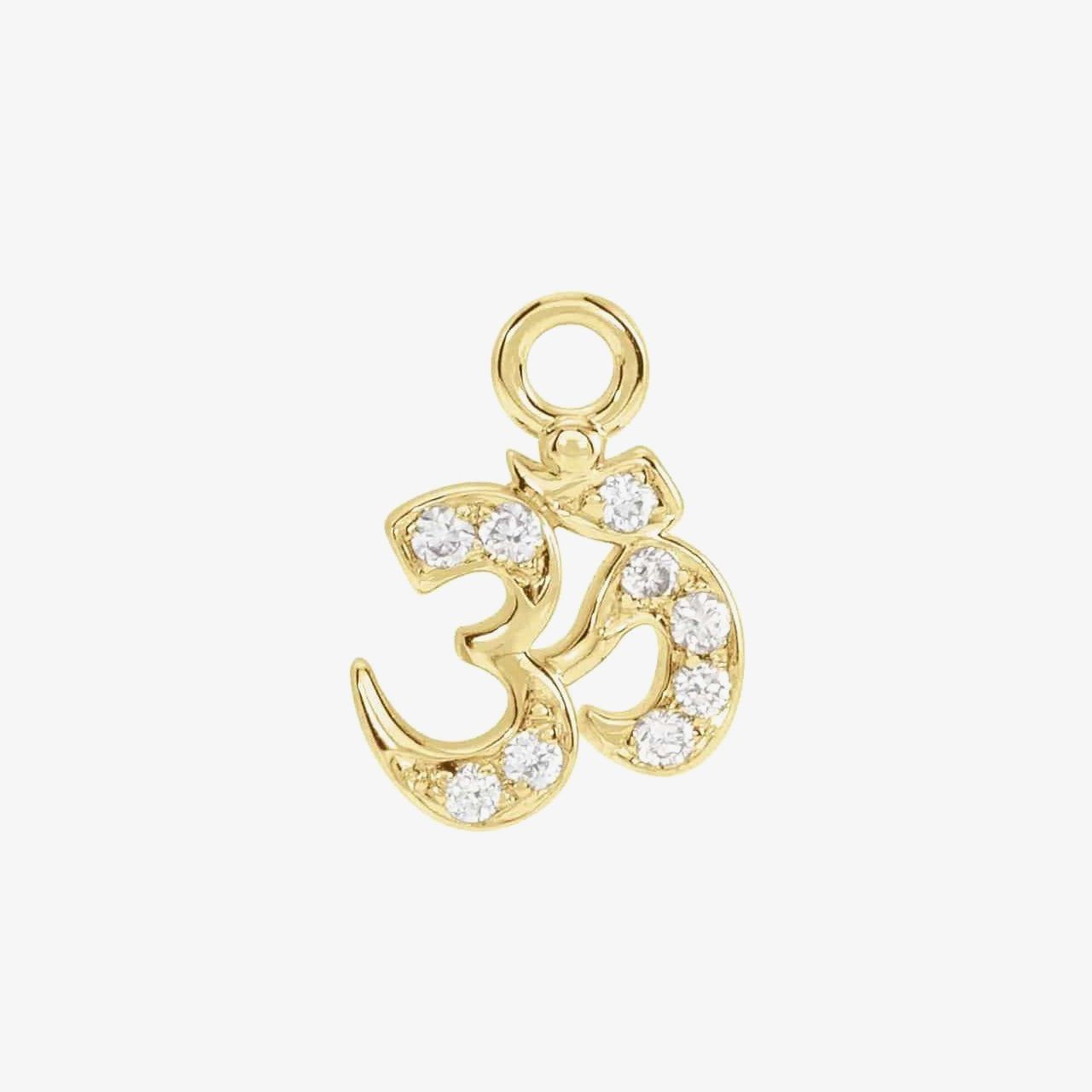 14kt Gold 0.035 CTW Diamond Om Charm