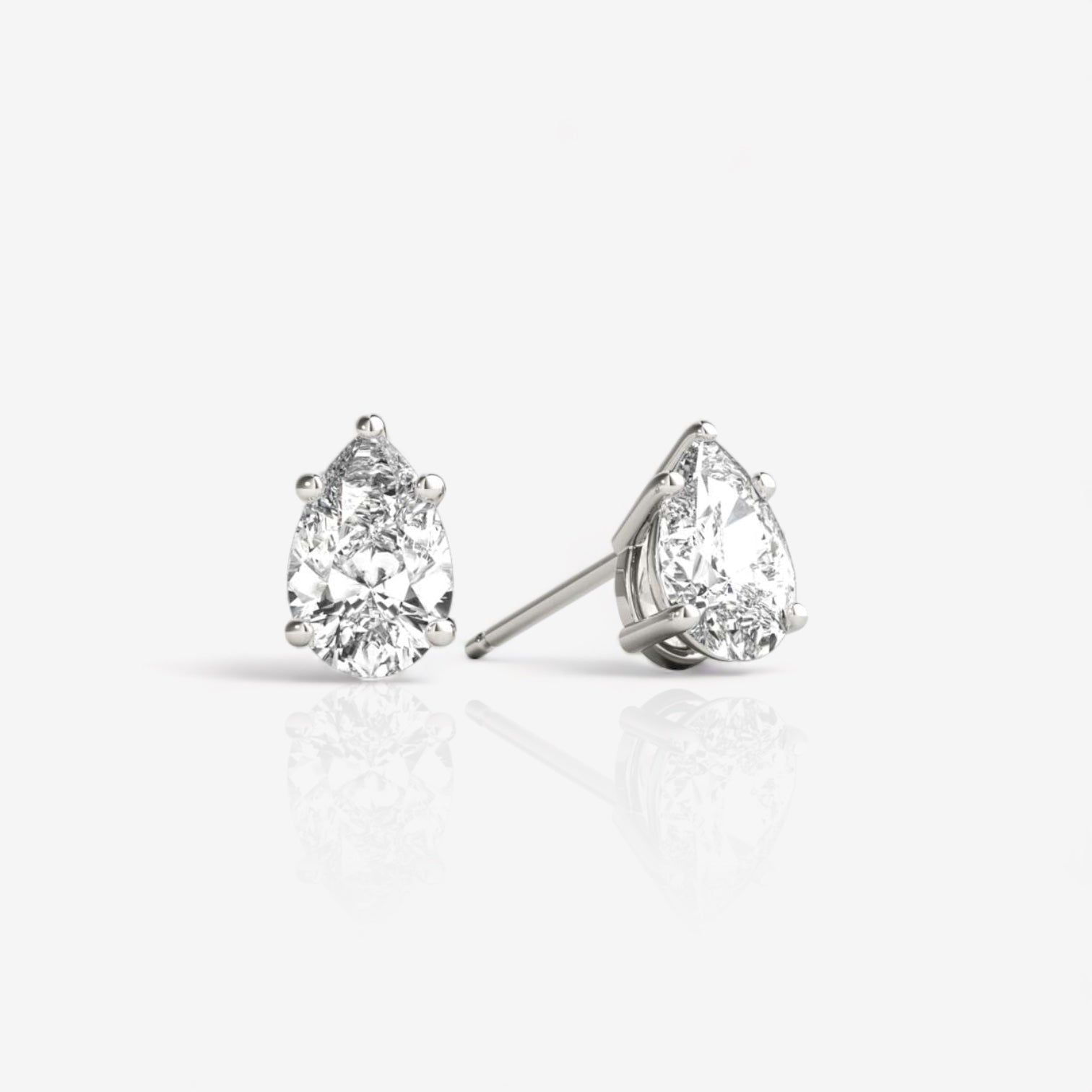 Pear Diamond Stud Earrings
