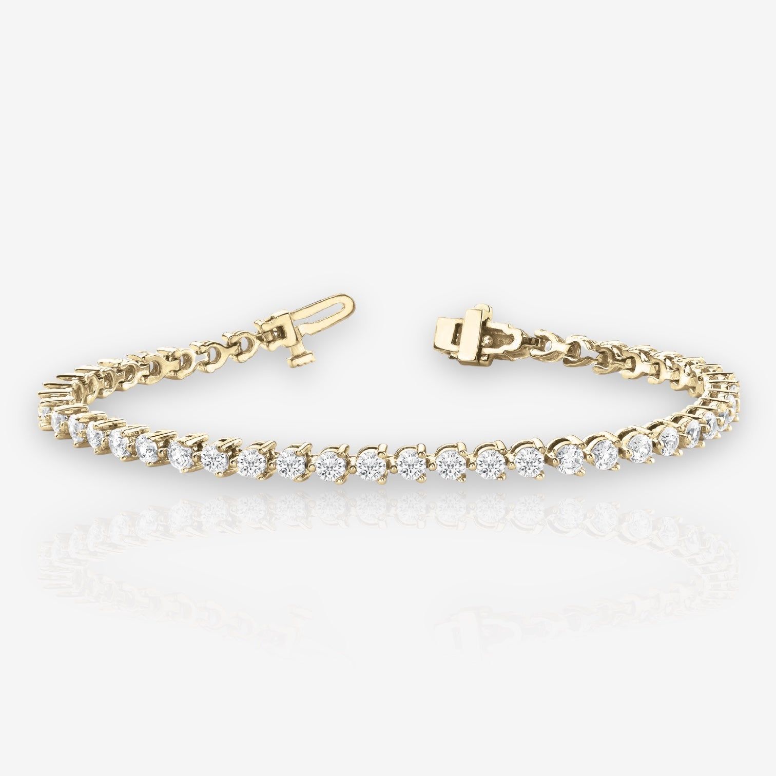 Lab Grown Three Prong Diamond Tennis Bracelet