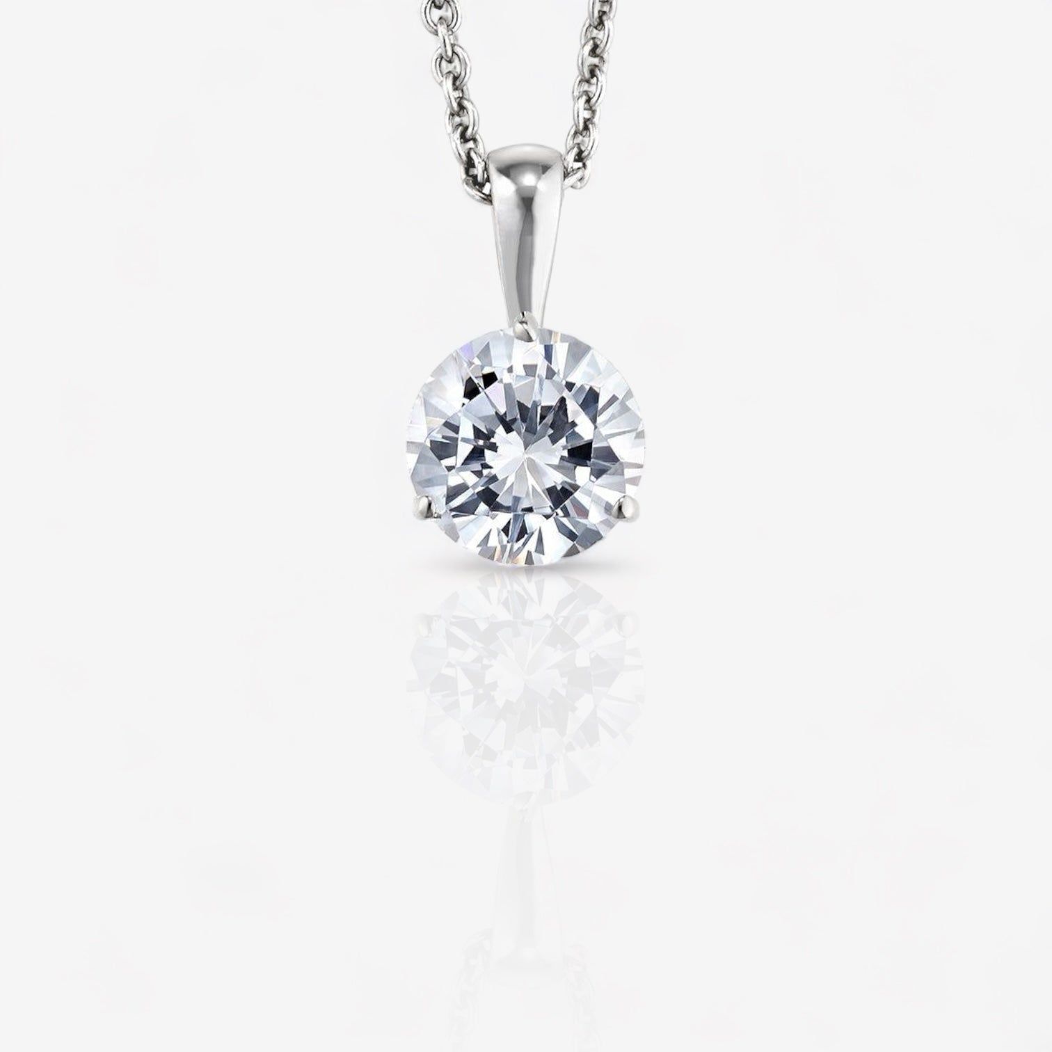 Three-Prong Martini Round Diamond Pendant