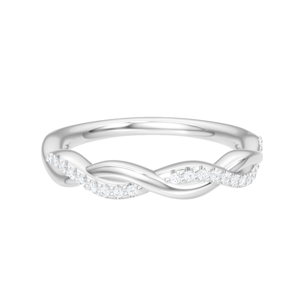 Women's 0.10 CTW Petite Half Diamond Twist Wedding Ring