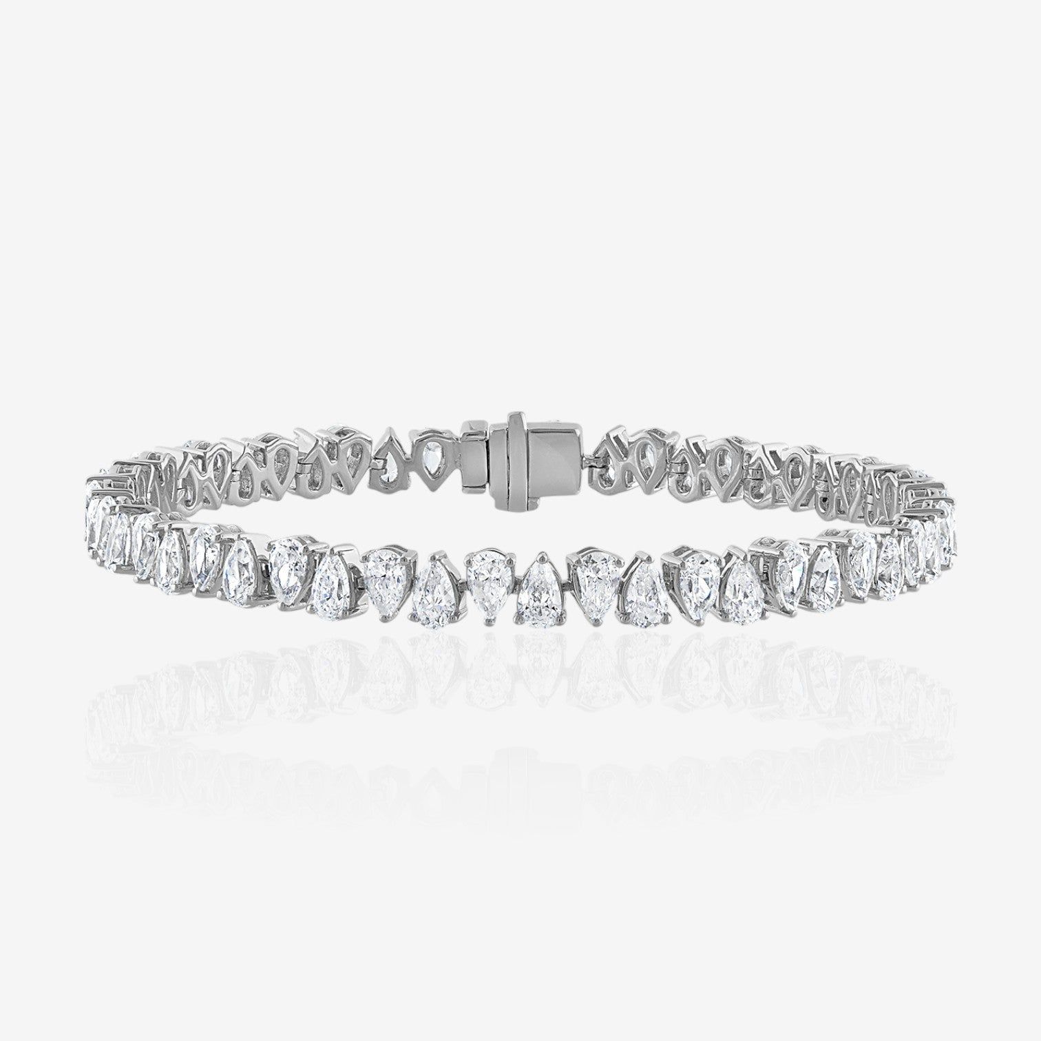 Lab Grown Up & Down Pear Cut Diamond Tennis Bracelet