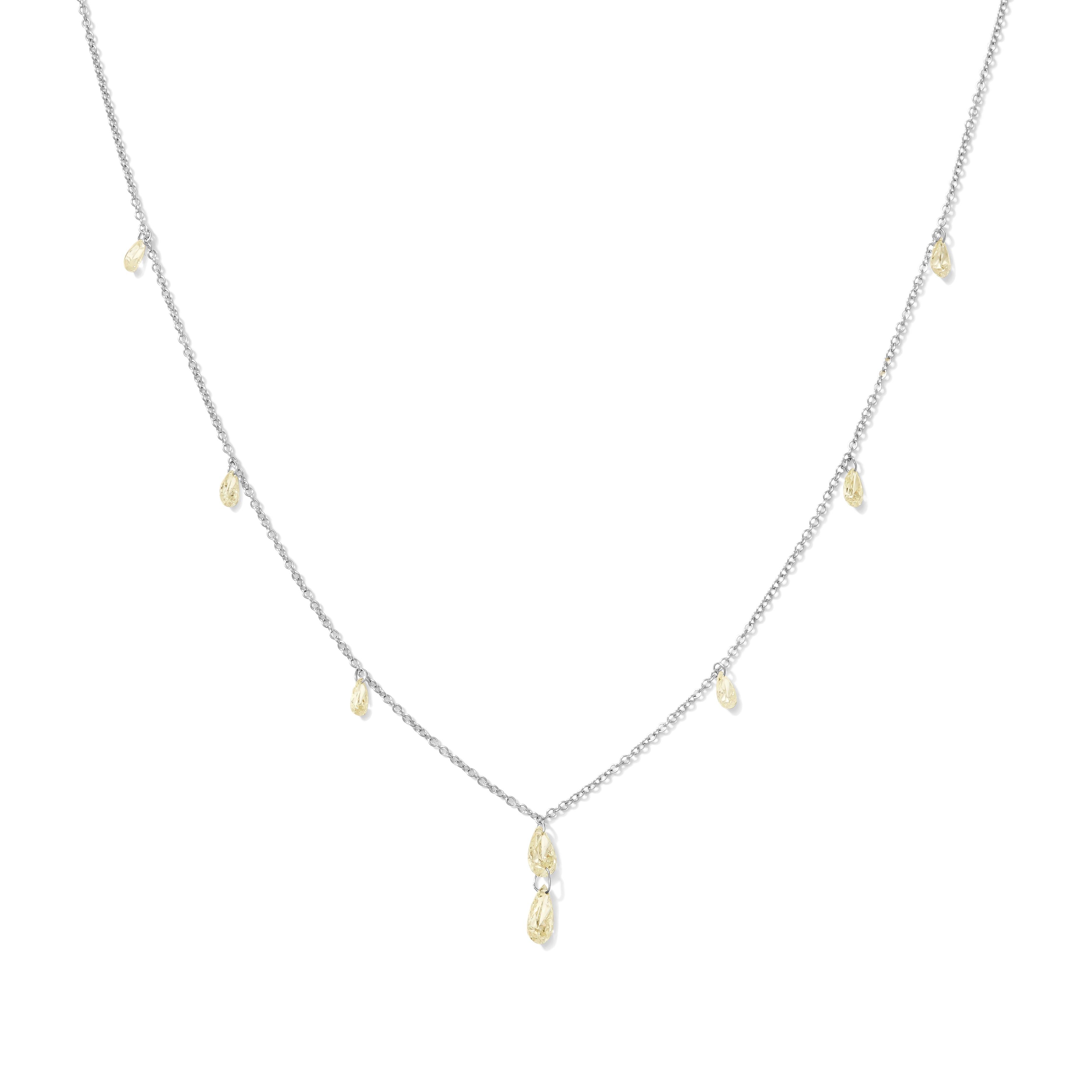 14kt White Gold 1.32 CTW Diamond Drop Necklace