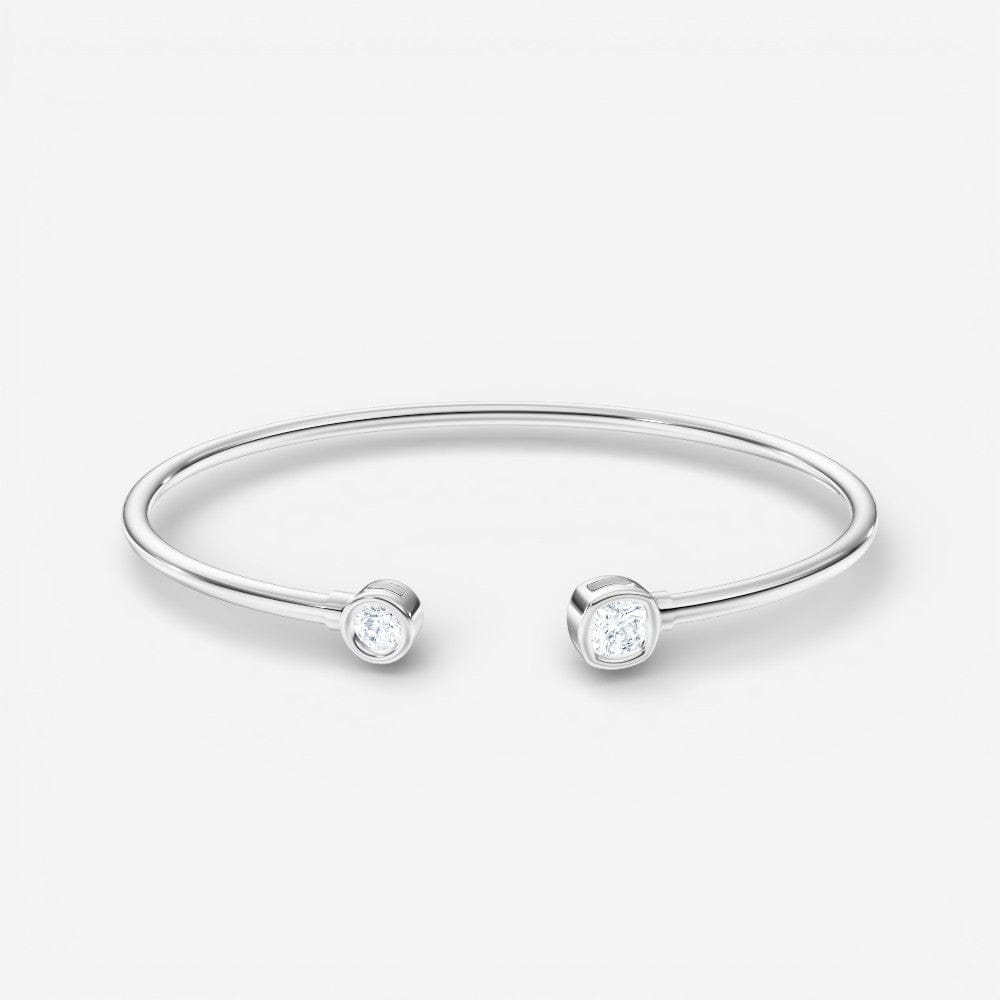 Toi et Moi Round & Cushion Cut Lab-Grown Diamond Flex Bangle
