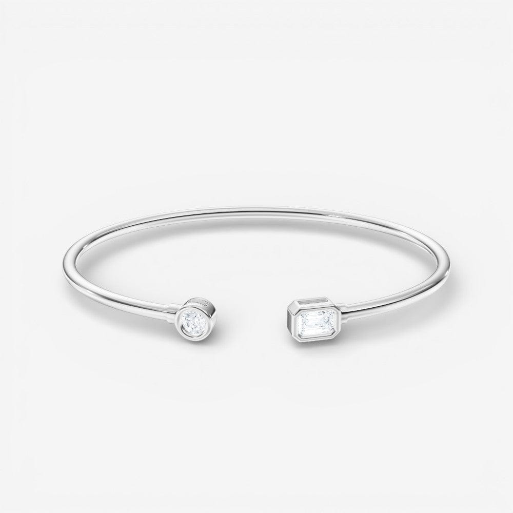 Toi et Moi Round & Emerald Cut Lab-Grown Diamond Flex Bangle