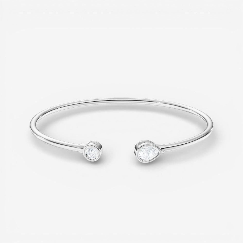 Toi et Moi Round & Pear Cut Lab-Grown Diamond Flex Bangle