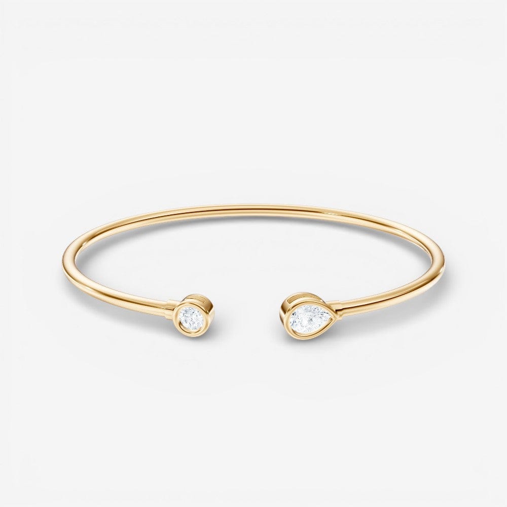 Toi et Moi Round & Pear Cut Lab-Grown Diamond Flex Bangle