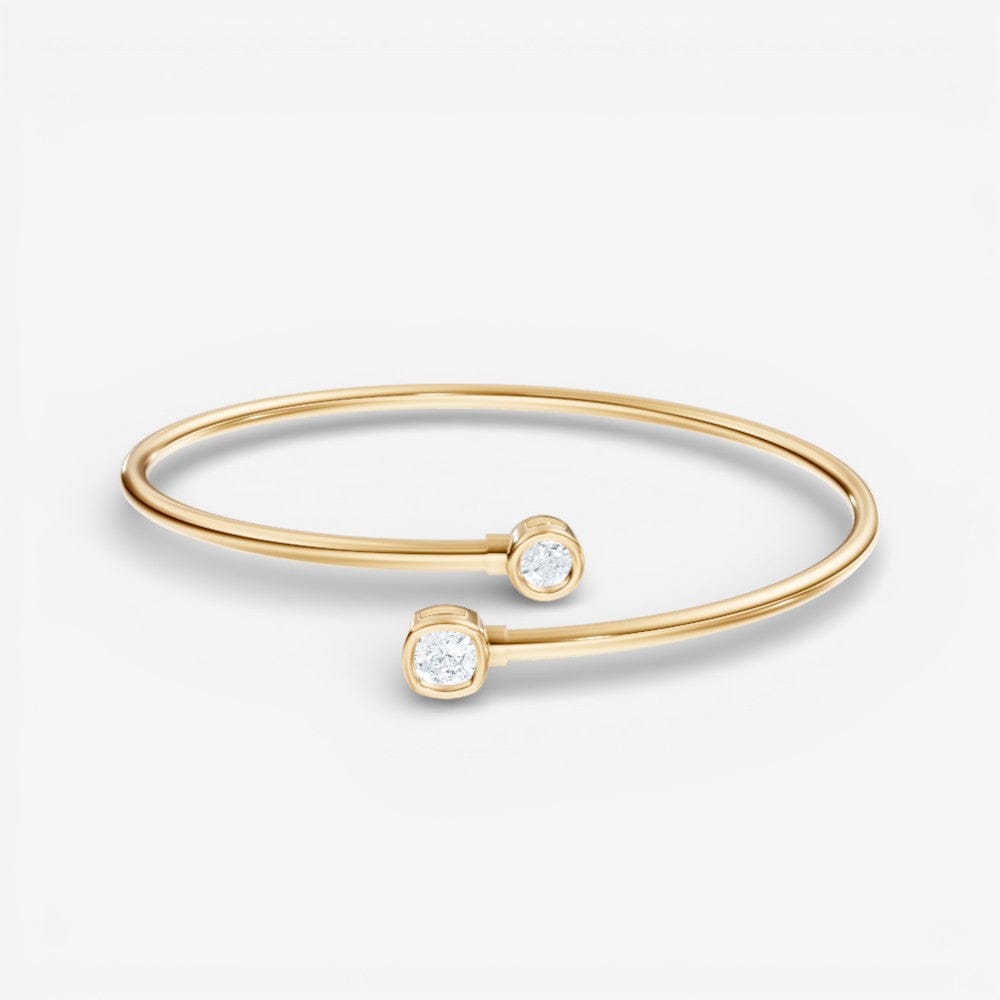 Toi et Moi Round & Cushion Cut Lab-Grown Diamond Flex Bangle