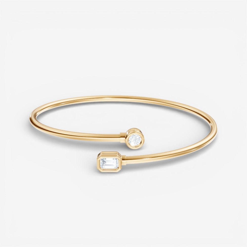 Toi et Moi Round & Emerald Cut Lab-Grown Diamond Flex Bangle