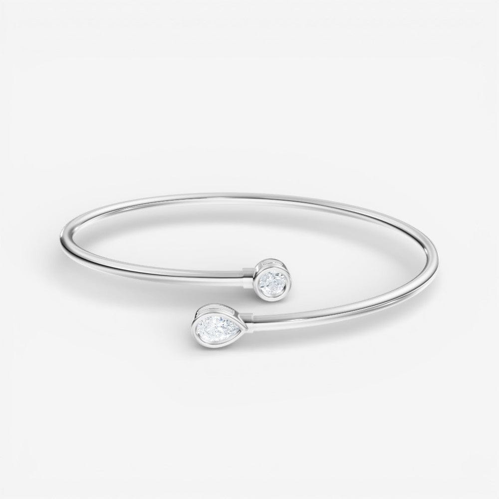 Toi et Moi Round & Pear Cut Lab-Grown Diamond Flex Bangle