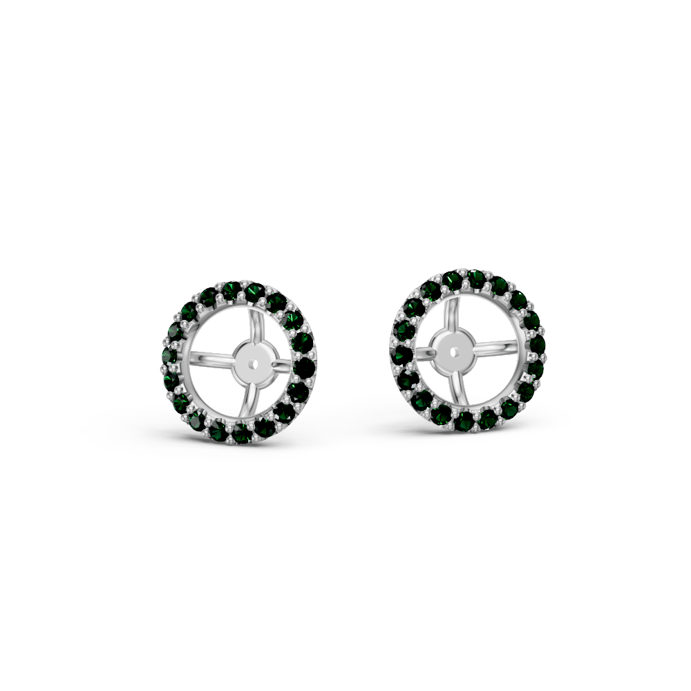Emerald Halo Earring Jackets for Four-Prong Round Stud Earrings