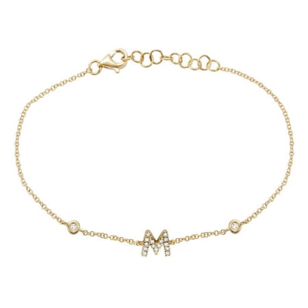 14kt Gold 0.08 CTW Diamond Initial Bracelet - M