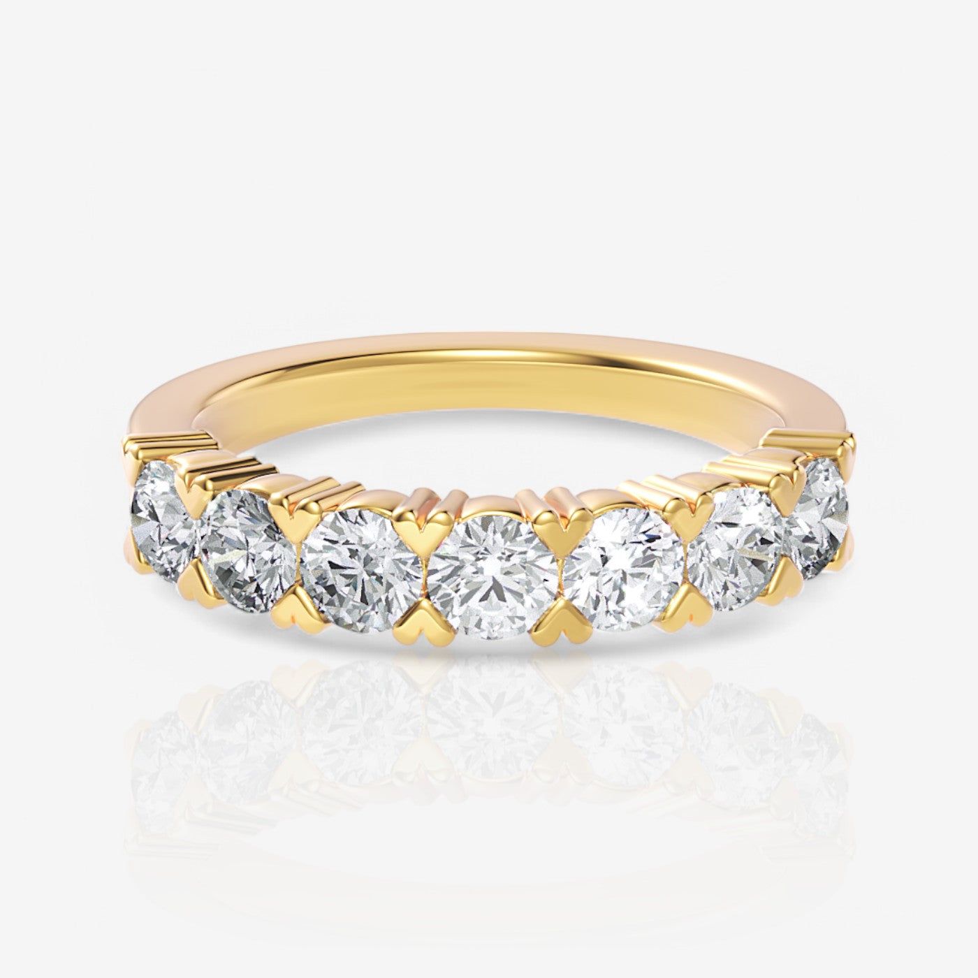 Seven-Stone Round Lab Diamond Wedding Ring