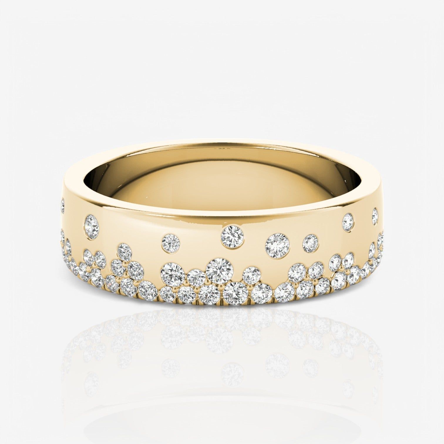 Confetti Lab Grown Diamond Cigar Band Ring - Size 4.75