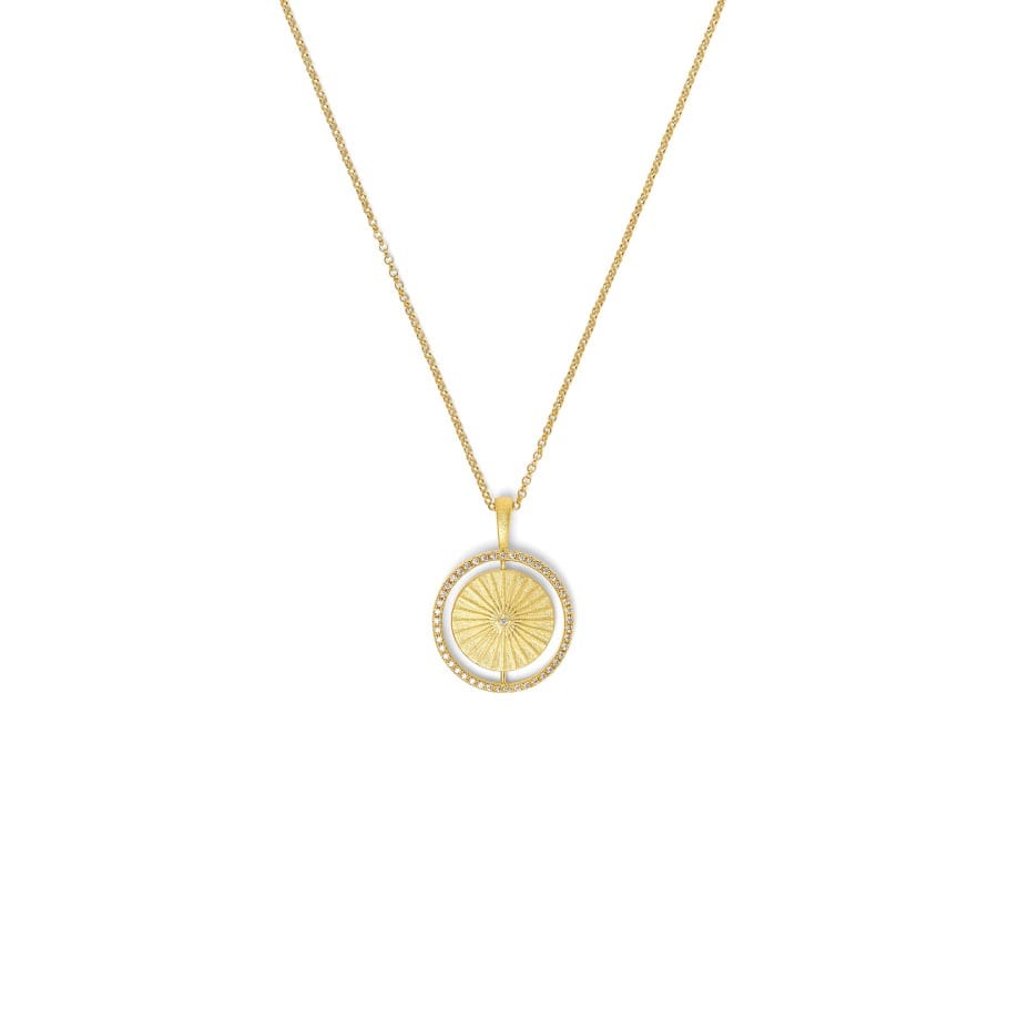 Bernd Wolf 24kt Gold Plated Sun & Moon Reversible Necklace
