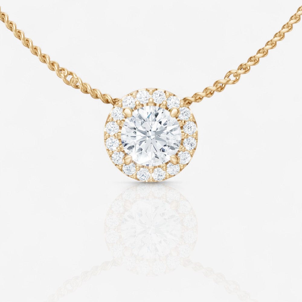 Design Your Own Round Halo Lab-Grown Diamond Pendant Setting