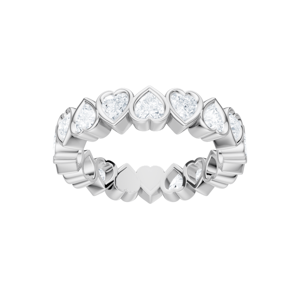 Alternating Heart Shaped Lab-Grown Diamond Eternity Ring