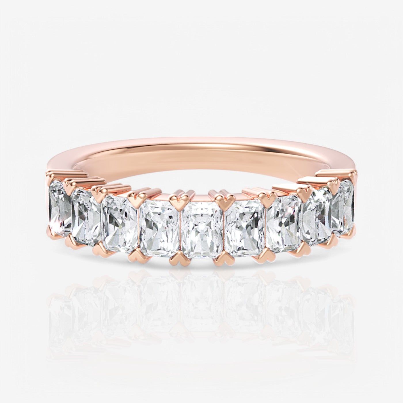 Nine-Stone Radiant Lab Diamond Wedding Ring