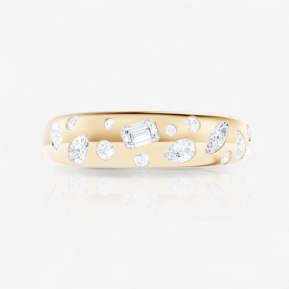 0.47 CTW 14kt Gold Domed Multi Shape Lab-Grown Diamond Fashion Band