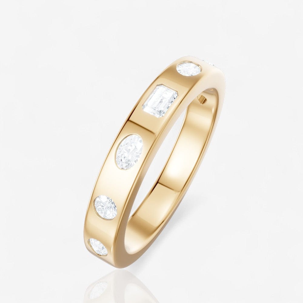 0.36 CTW 14kt Gold Lab-Grown Multi Shape Diamond Inlay Fashion Band