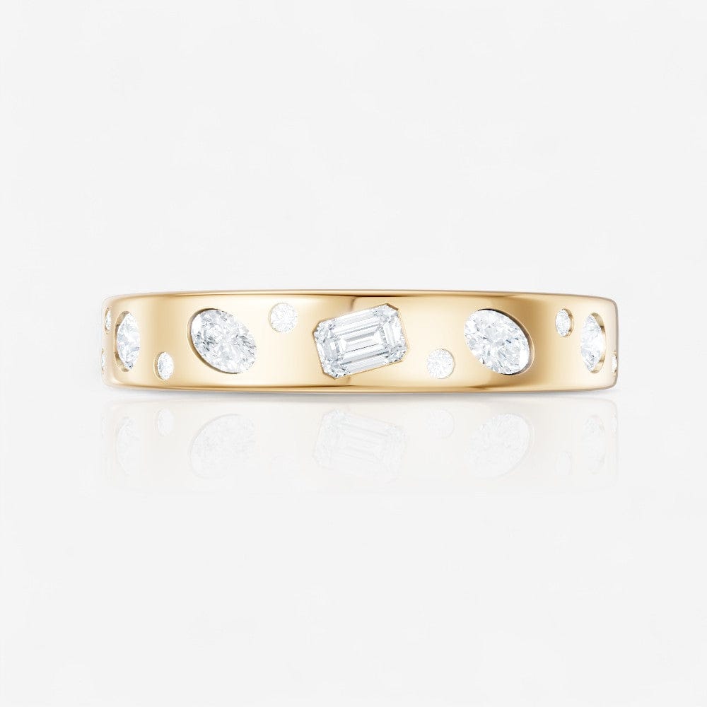 0.40 CTW 14kt Gold Lab-Grown Multi Shape Diamond Inlay Fashion Band