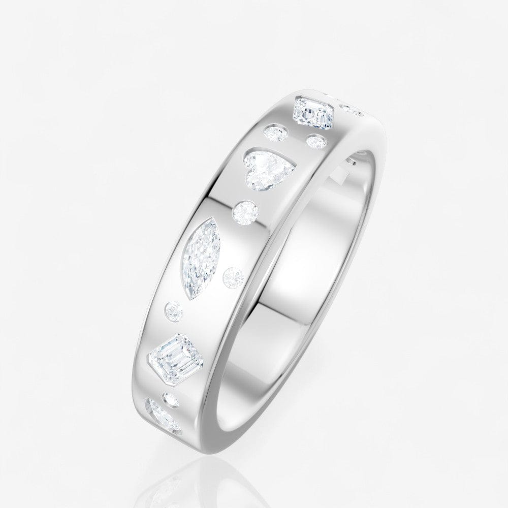 0.48 CTW 14kt Gold Lab-Grown Multi Shape Diamond Inlay Fashion Band