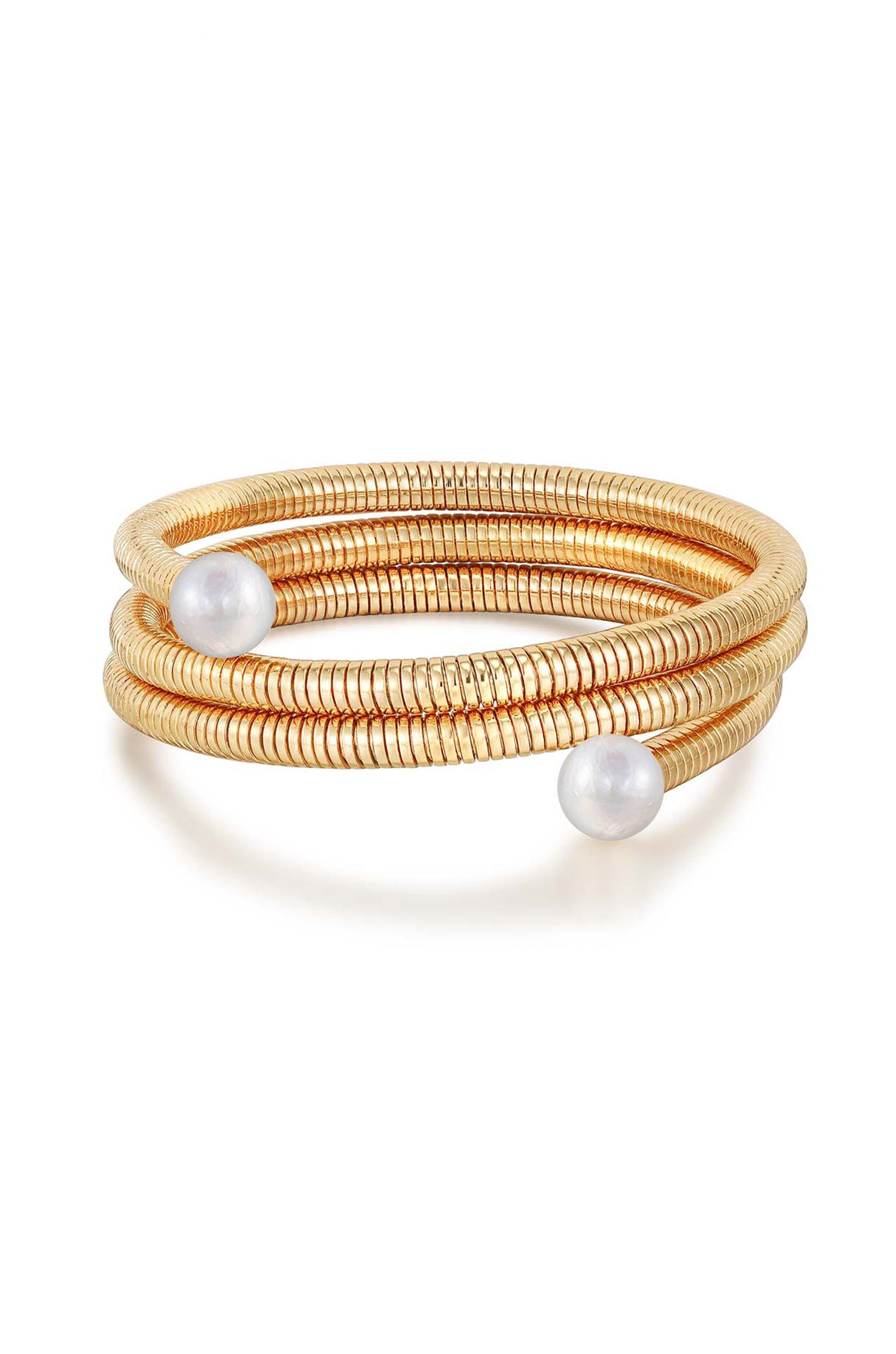 Ettika 18kt Gold Plated Spring Band Flex Bangle
