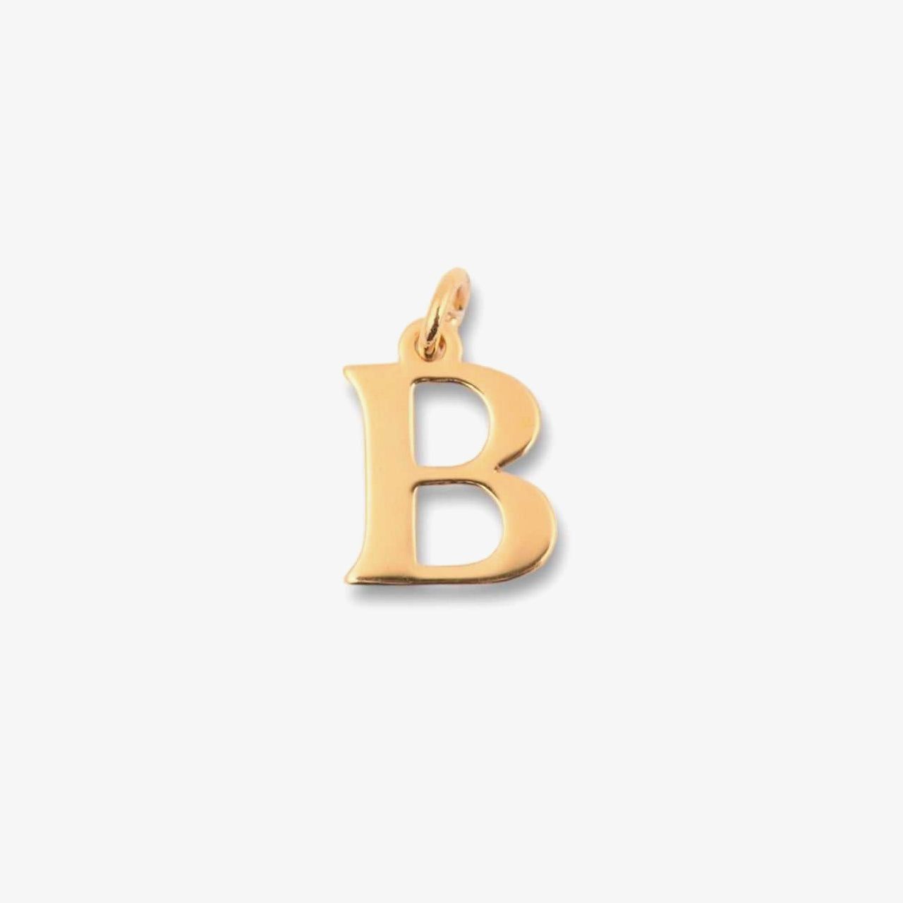 18kt Gold Plated Mini Initial Charm - B