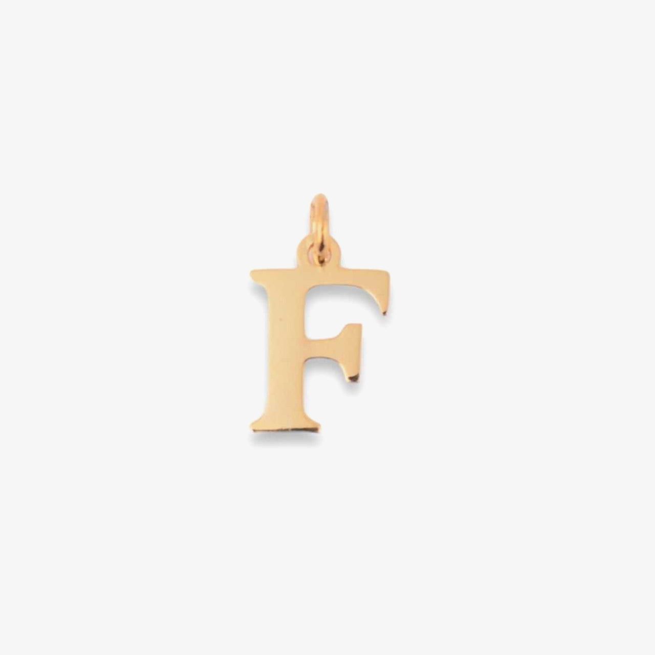 18kt Gold Plated Mini Initial Charm - F