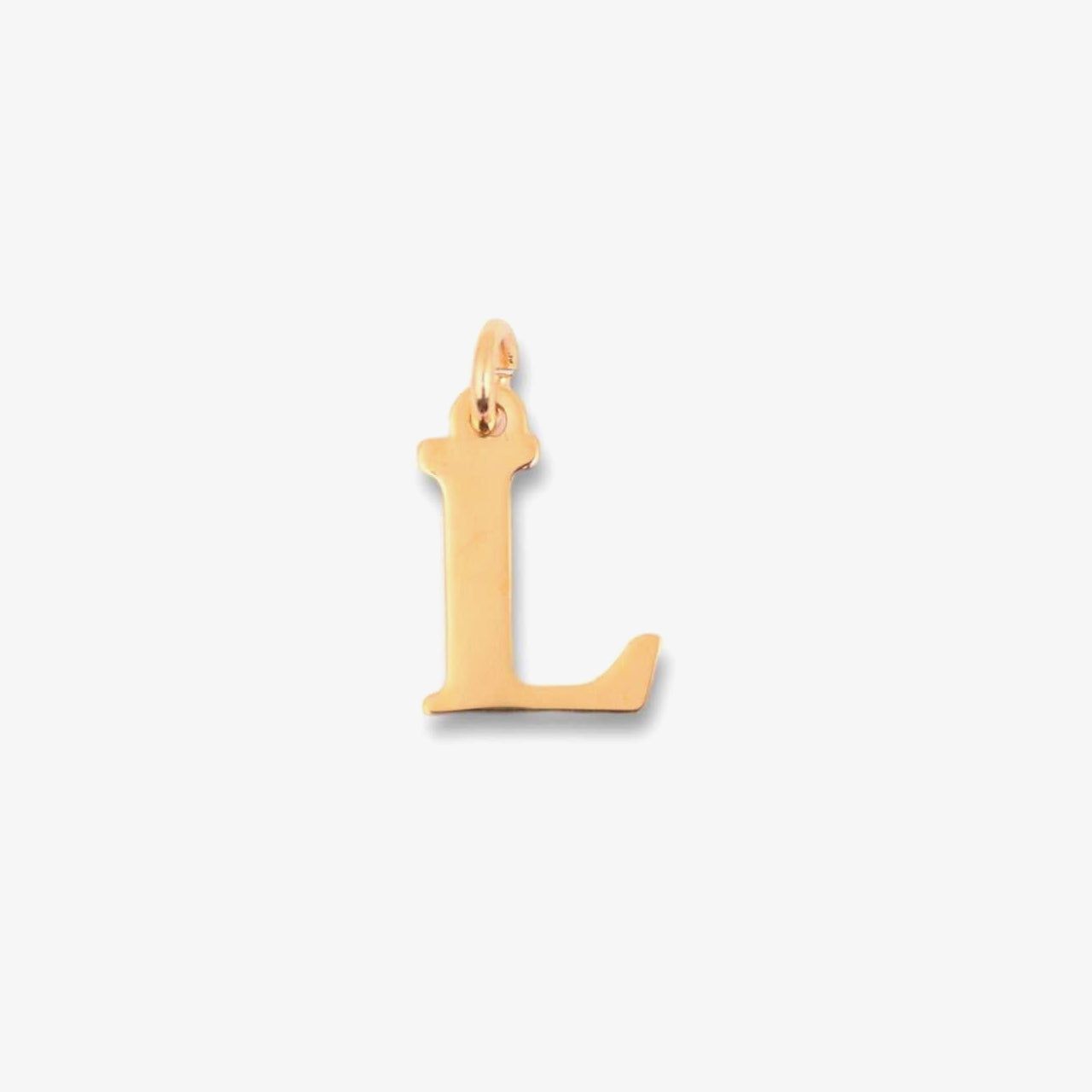 18kt Gold Plated Mini Initial Charm - L