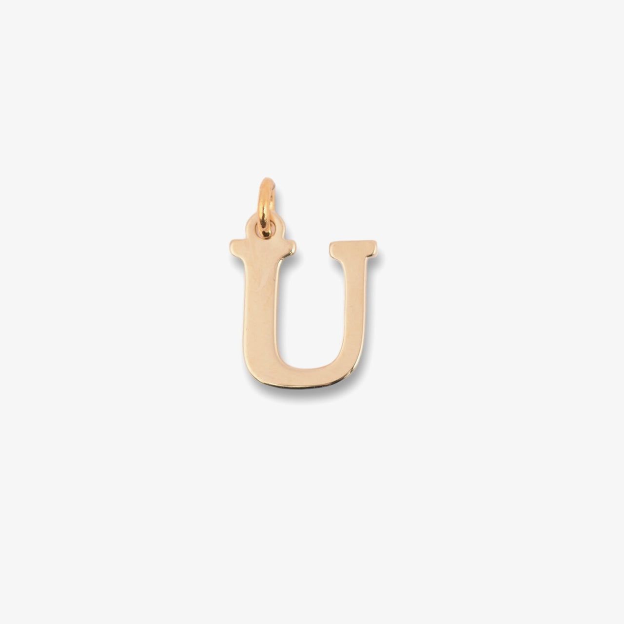 18kt Gold Plated Mini Initial Charm - U