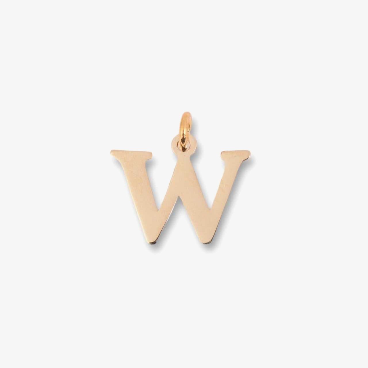 18kt Gold Plated Mini Initial Charm - W