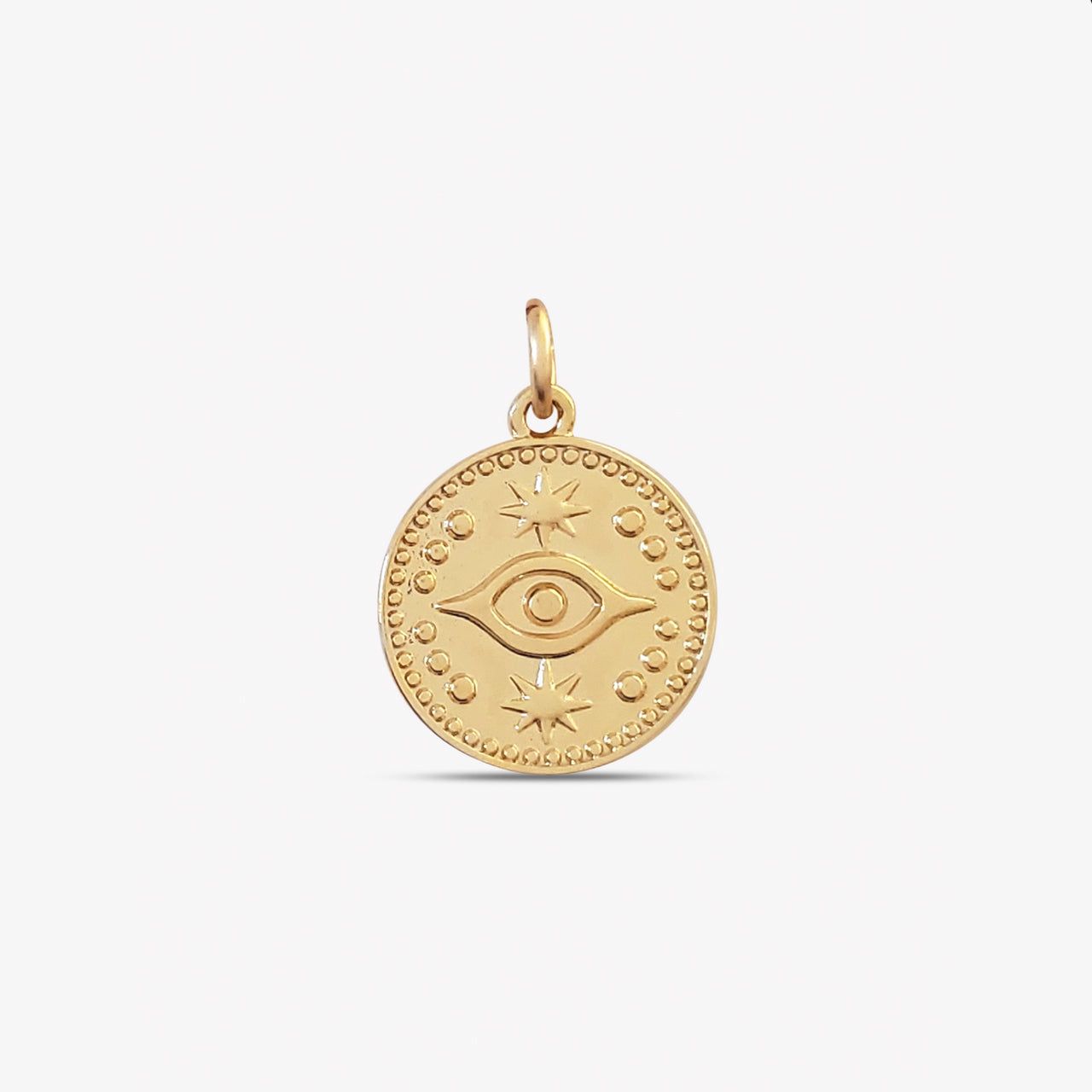 Evil Eye Gold Coin Charm