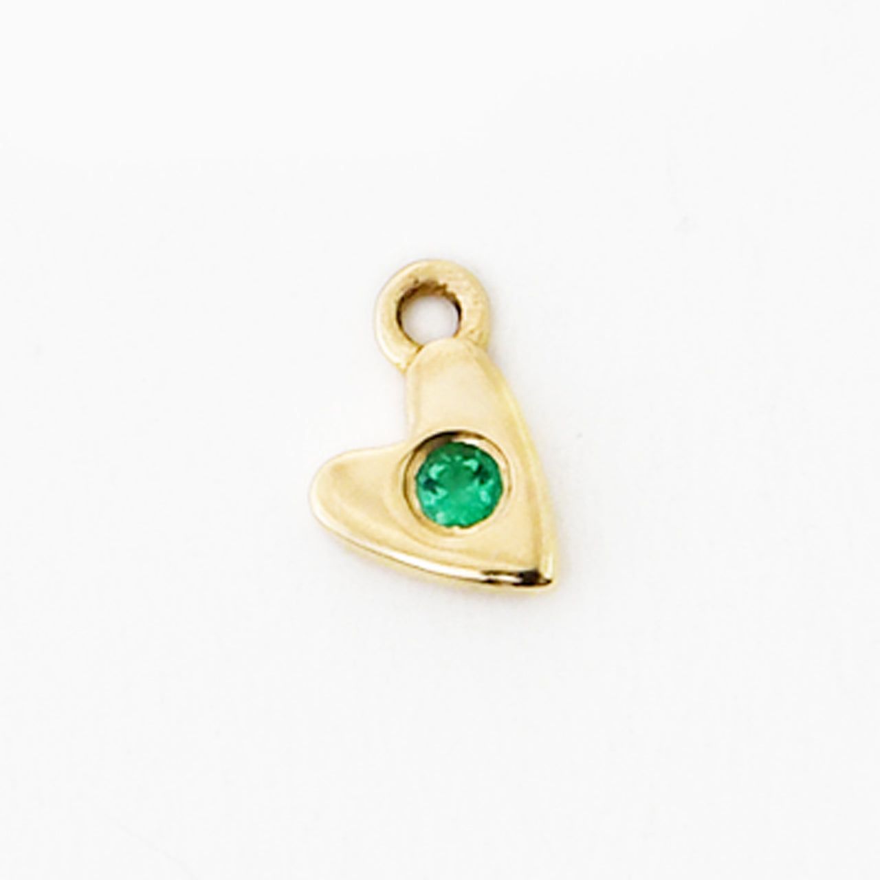 14kt Gold 0.01 CTW Emerald Heart Charm