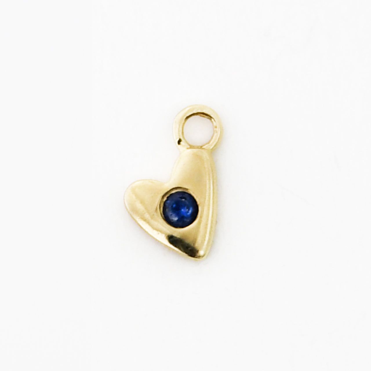 14kt Gold 0.02 CTW Sapphire Heart Charm
