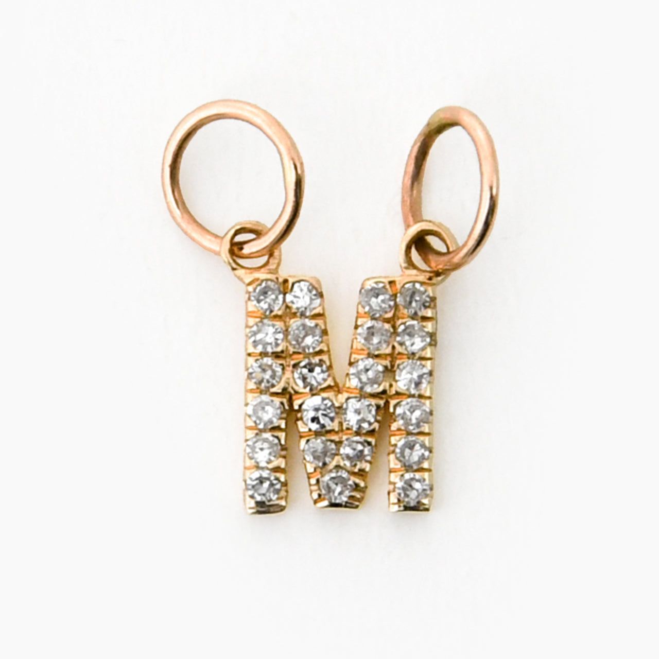 14kt Gold 0.08 CTW Diamond "A" Initial Charm