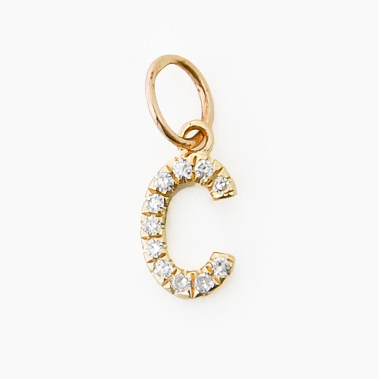 14kt Gold 0.04 CTW Diamond "C" Initial Charm