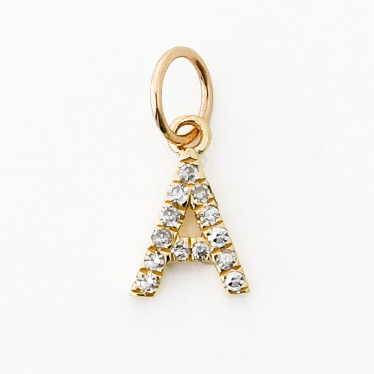 14kt Gold 0.04 CTW Diamond "A" Initial Charm