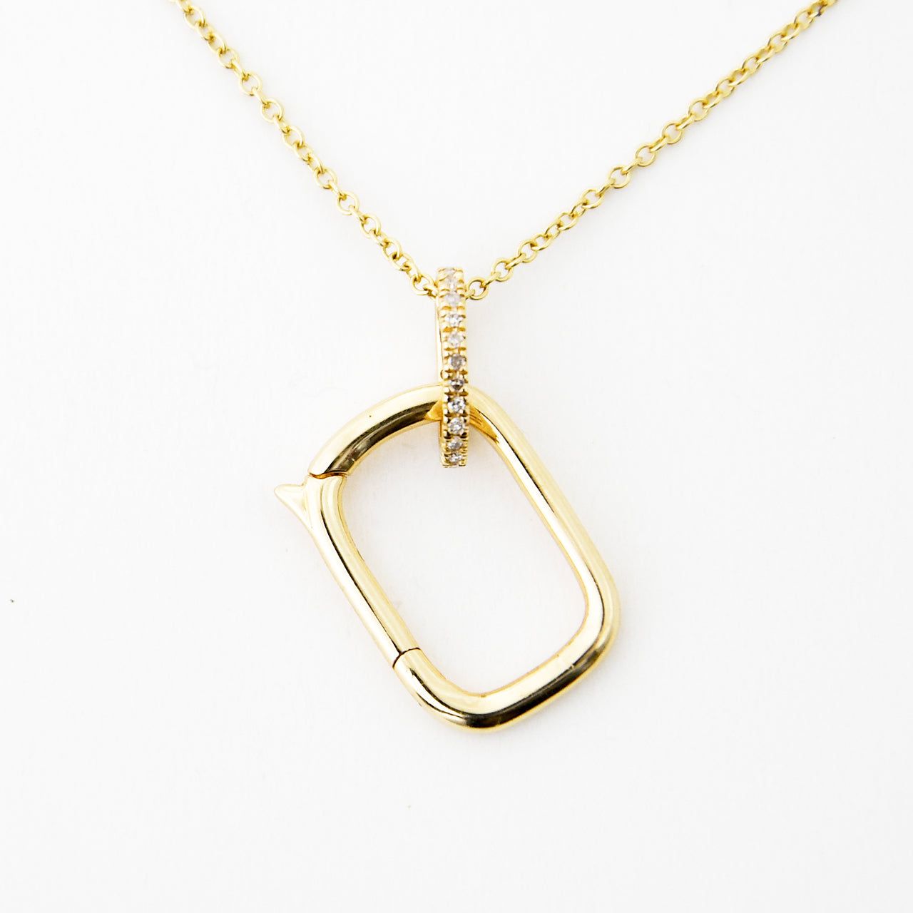 14kt Gold 0.07 CTW Diamond Lock Charm Necklace