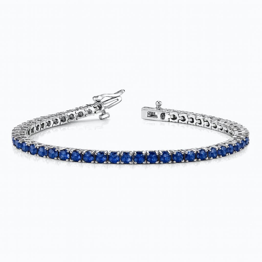 Four-Prong Sapphire Tennis Bracelet