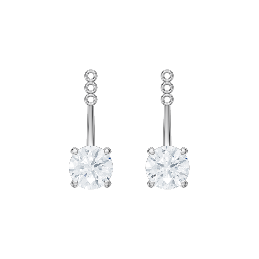 Round Lab-Grown Diamond Drop Earring Jackets