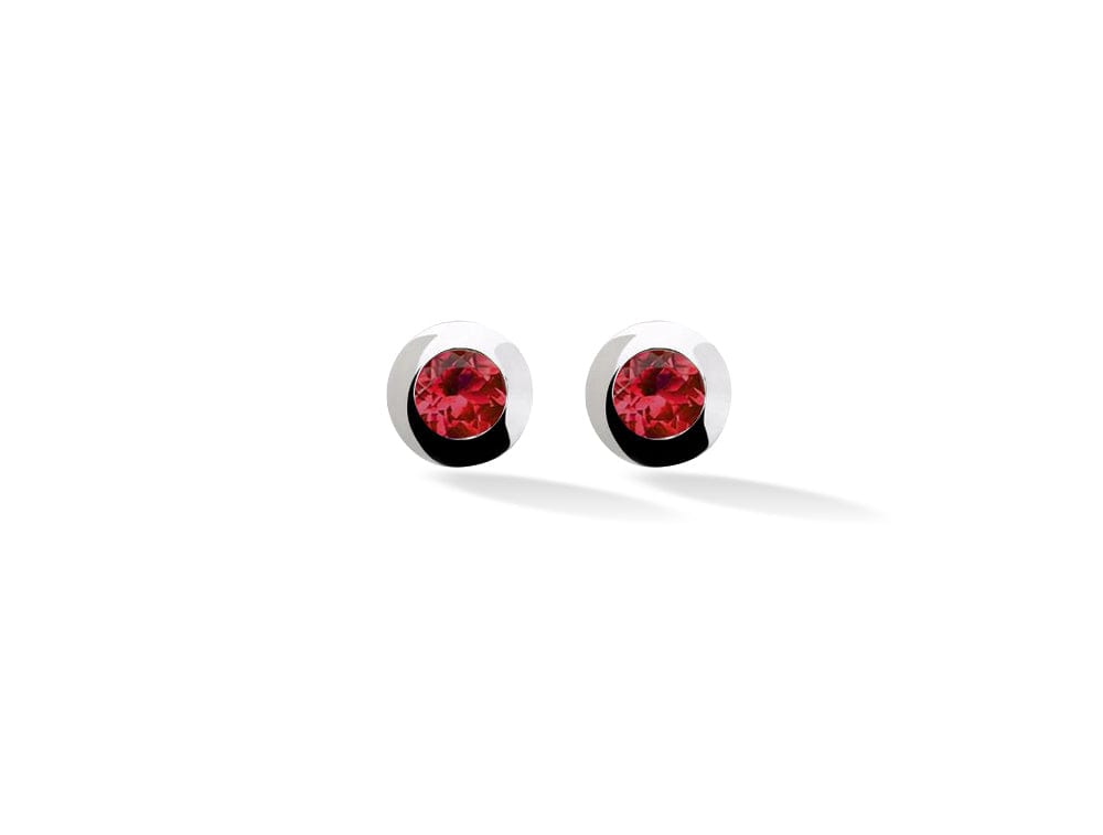 Sterling Silver 3mm Round Bezel Colorful Gemstone Stud Earrings
