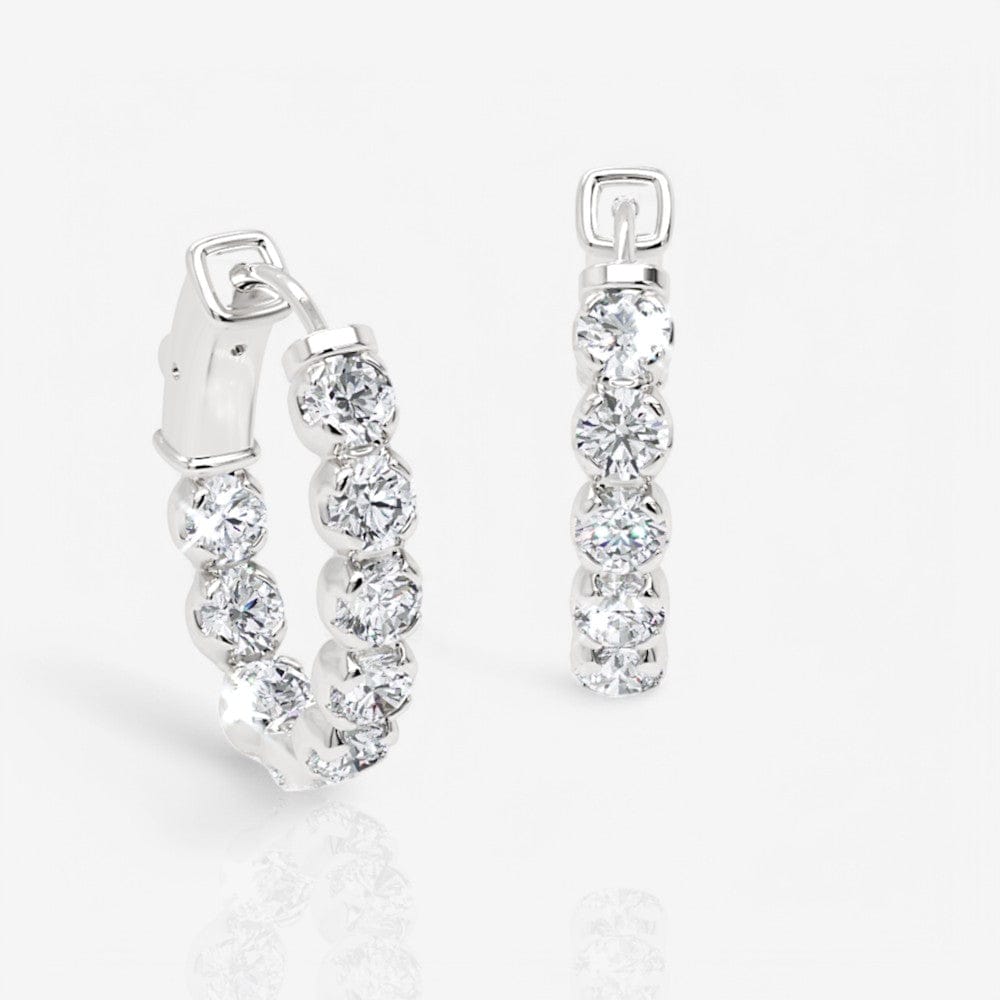 Oval-Shaped Lab Diamond Eternity Hoop Earrings, 1.0 Inch