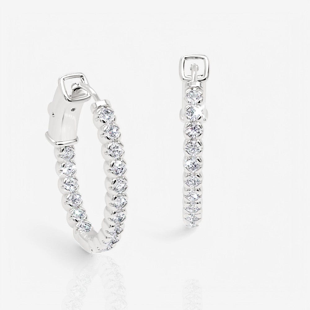 Oval-Shaped Lab Diamond Eternity Hoop Earrings, 1.0 Inch