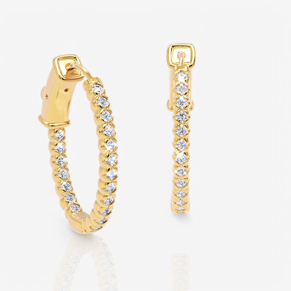 Oval-Shaped Lab Diamond Eternity Hoop Earrings, 1.0 Inch