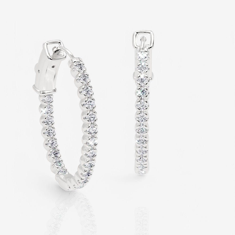 Oval-Shaped Lab Diamond Eternity Hoop Earrings, 1.0 Inch