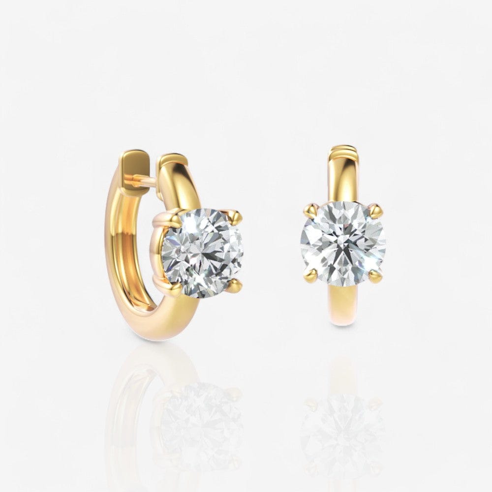 Petite Round Lab Diamond Huggie Hoop Earrings